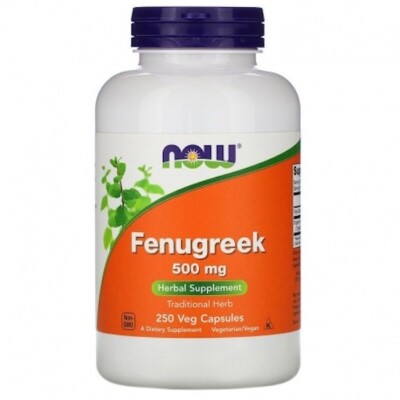 NOW FOODS, FENUGREEK Traditionelle Kräuter 500mg 250 Veg. Kapseln SUPER PREIS