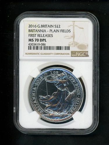 Great Britain 2016 2 Pound Silver 1 Oz Britannia NGC MS 70 DPL First Releases