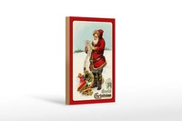 Holzschild Weihnachten Santa Claus Geschenke Schnee 12X18 Cm Schild