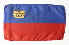 Jedwabna flaga Księstwa Liechtensteinu, flaga kraju, flaga narodowa.