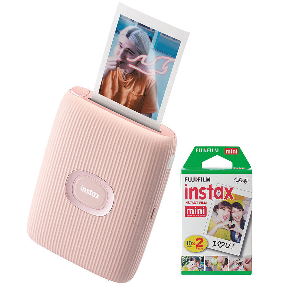 nød Soldat Integrere Fujifilm Instax Mini Link 2 Smartphone Printer Soft Pink + Instax Mini 20  Shots | eBay