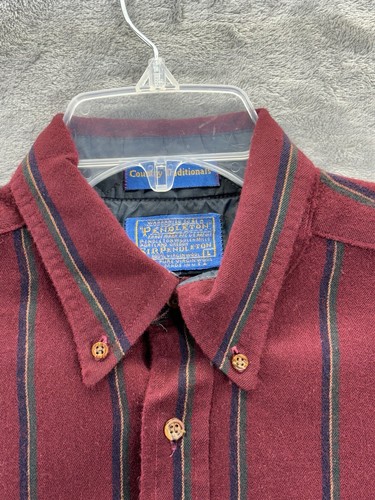 VTG Pendleton Fireside Shirt Large Red Stripe Flannel USA Country Traditionals - Picture 4 of 15