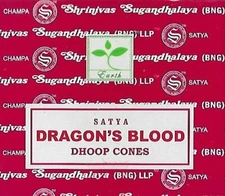 SATYA SAI BABA DRAGON'S BLOOD DHOOP INCENSE CONES - 12 CONES WITH STAND