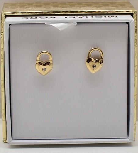 michael kors heart lock earrings