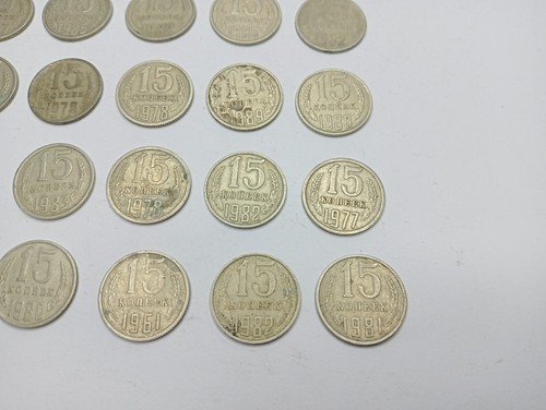 Soviet Coins 15 Kopeks Different Years 20 Pieces Vintage Copper-Nickel USSR Old - Picture 9 of 13