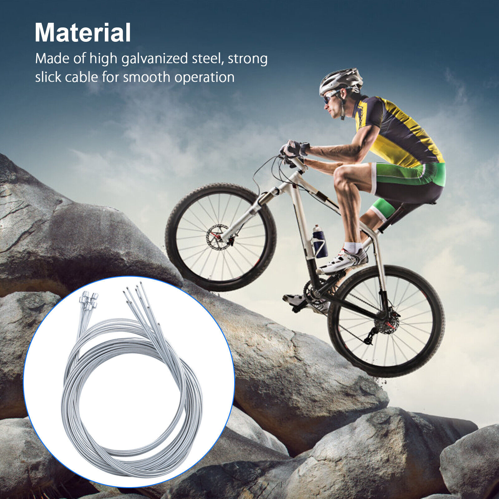 Brake Inner Wire 20Pcs 6FT Bicycle Brake Inner Wire Cable Line For Front Rear Road Bike ...