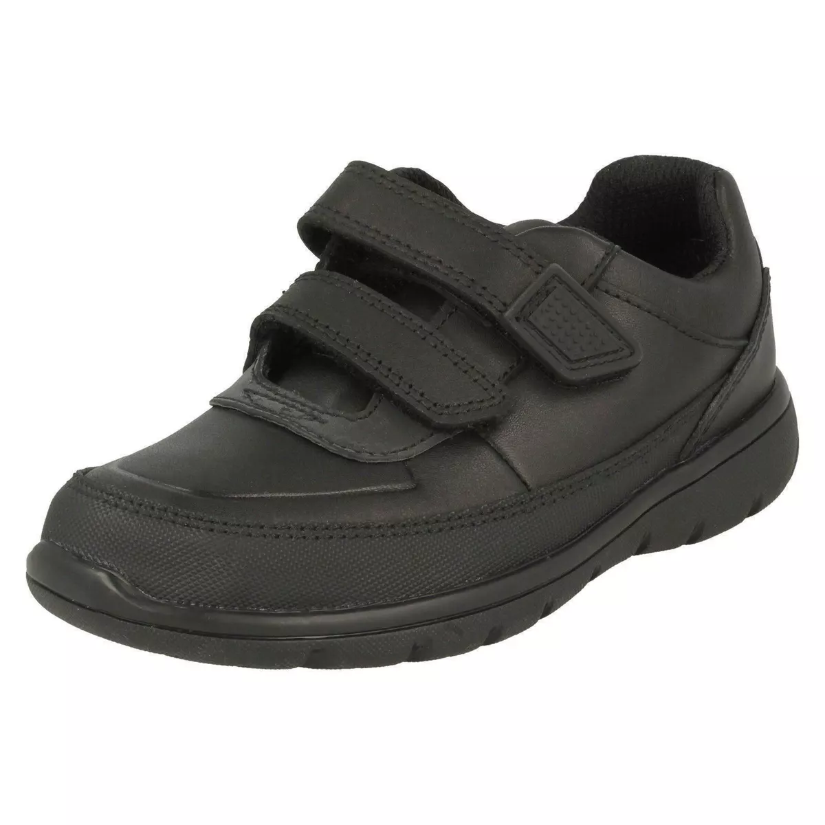 BOYS CLARKS VENTURE WALK JUNIOR HOOK LOOP LEATHER CASUAL SCHOOL SHOES SIZE