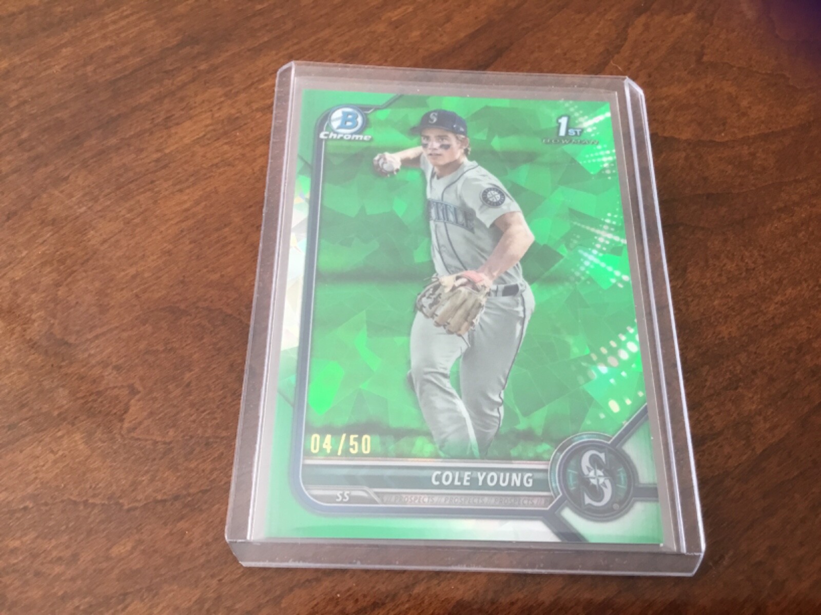 2022 bowman draft sapphire cole young green refractor /50
