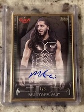 2021 Topps WWE Undisputed Mustafa Ali Bookend Black Parallel Gold Frame Auto 1/5
