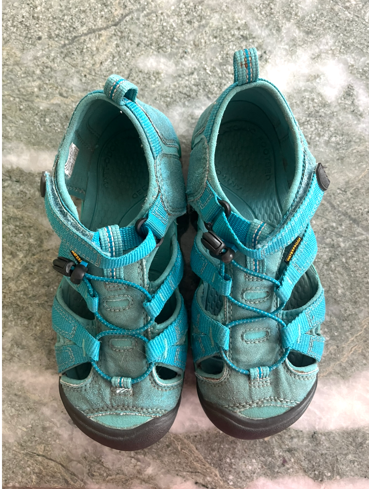 Sandali KEENS bambina blu acqua taglia 3 impermeabili estivi scarpa acqua facile on off