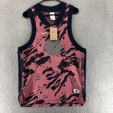 Nike Dri Fit Premium Basketball Jersey Men's Size L DX0257-410 Navy Pink Gray