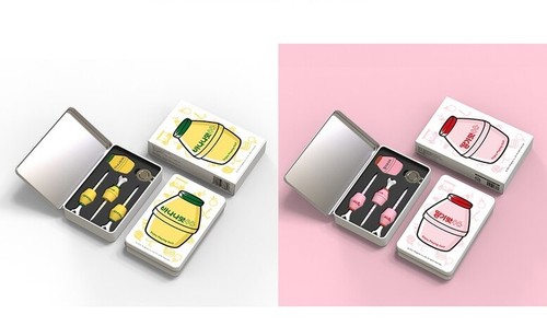 Binggrae 2 types banana milk flavor strawberry flavor golf tee marker metal case - Picture 25 of 25