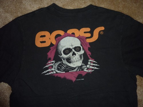 T-shirt nera uomo vintage Y2K Powell Peralta edizione limitata 2006 Bones L - Foto 2 di 16