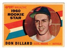 1960 Topps Don Dillard RC Cleveland Indians #122 EXC