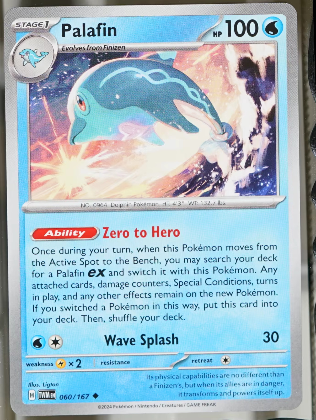 Twilight Masquerade #60 Palafin Pokemon VG