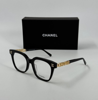 NEW CHANEL CH0748 Black Acetate & Gold Chanel Logo Eyeglasses Frames