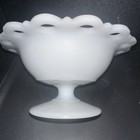 Vintage White Milkglass Dish Compote Lace Edge 7” Wide — photo 2