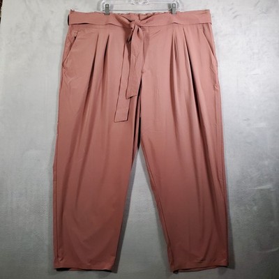 Athleta Skyline Pant II Womens Plus 26 Brown Tie Waist Ankle Trouser Athleisure