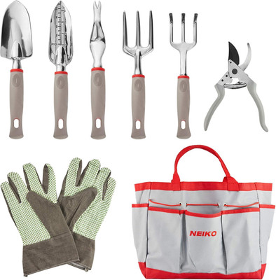 61090A 8-Piece Heavy Duty Garden Tool Set   Includes Durable Storage Bag, Hand T