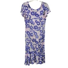 VTG Jams World Morning Glory Dress Purple Floral XL A Line Hawaii Coastal beachy