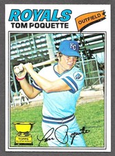 1977 Topps Baseball #93 Tom Poquette Royals Rookie Trophy Card NICE NM OR BETTER. rookie card picture