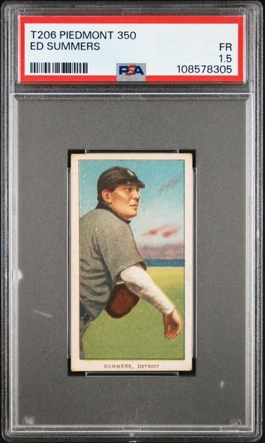 PSA 1.5 FR T206 ED SUMMERS 1910 PIEDMONT TOBACCO GRADED FAIR PREWAR TIGERS TPHLC