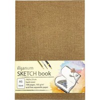 Ilijanum Skizzenbuch Din A5 Blanko, Walnuss Hardcover 54 Seiten, 1 St.