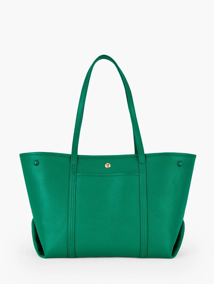 Bolsa tote de couro Harper Pebble na Talbots, nova com etiquetas $169, cor VINHO DO PORTO - Imagem 4 de 4