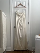 Reformation Gabbie Dress Gown In Ivory Silk Size 8