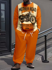 Men's Outfit 2 Piece Set Shirt Pants Suit PLUS SIZE BIG 5XL