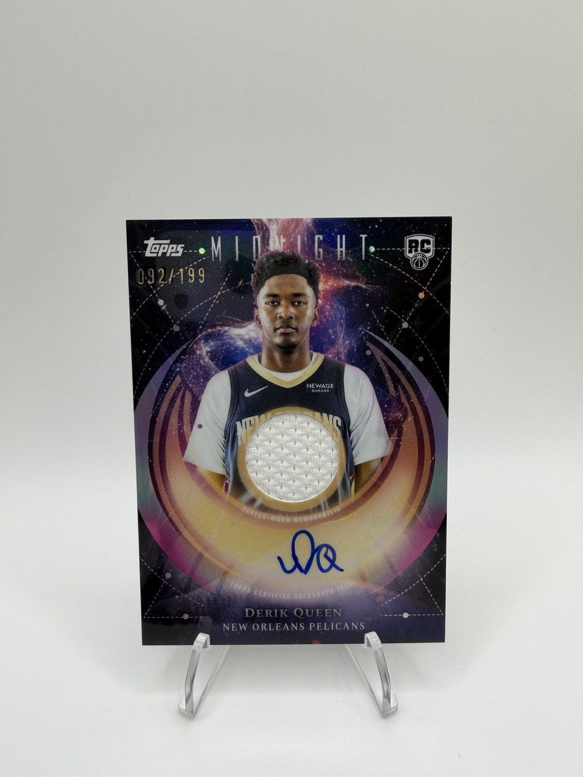 Derik Queen 2025 Topps Midnight #RJA-DQ Rookie Jersey Autographs 