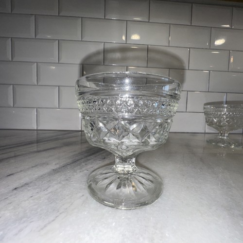 Vintage Anchor Hocking Wexford Tall Footed Sherbet Glasses x 10 - Picture 2 of 5