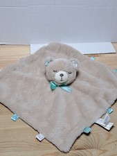 Kellytoy Teddy Bear Lovey Security Blanket Rattle Baby Toy Plush 2020 14" Brown