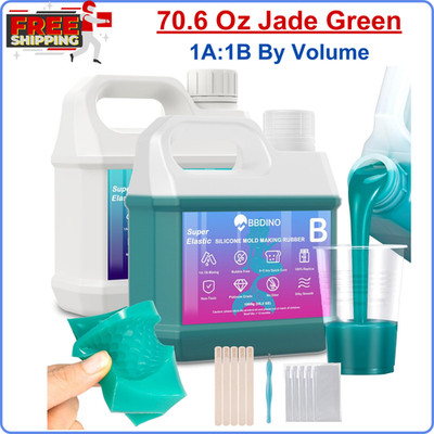 BBDINO Super Elastic Silicone Mold Making 70.56 Oz Jade Green, Real Bubble Free
