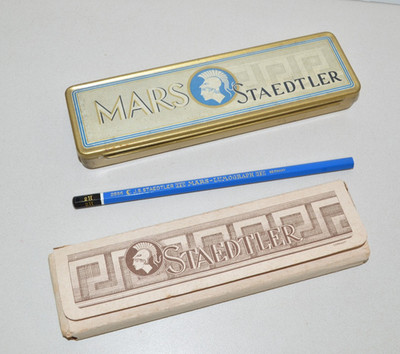 Vintage MARS STAEDTLER Tin Pencil Box Drafting Lumograph Germany Advertising