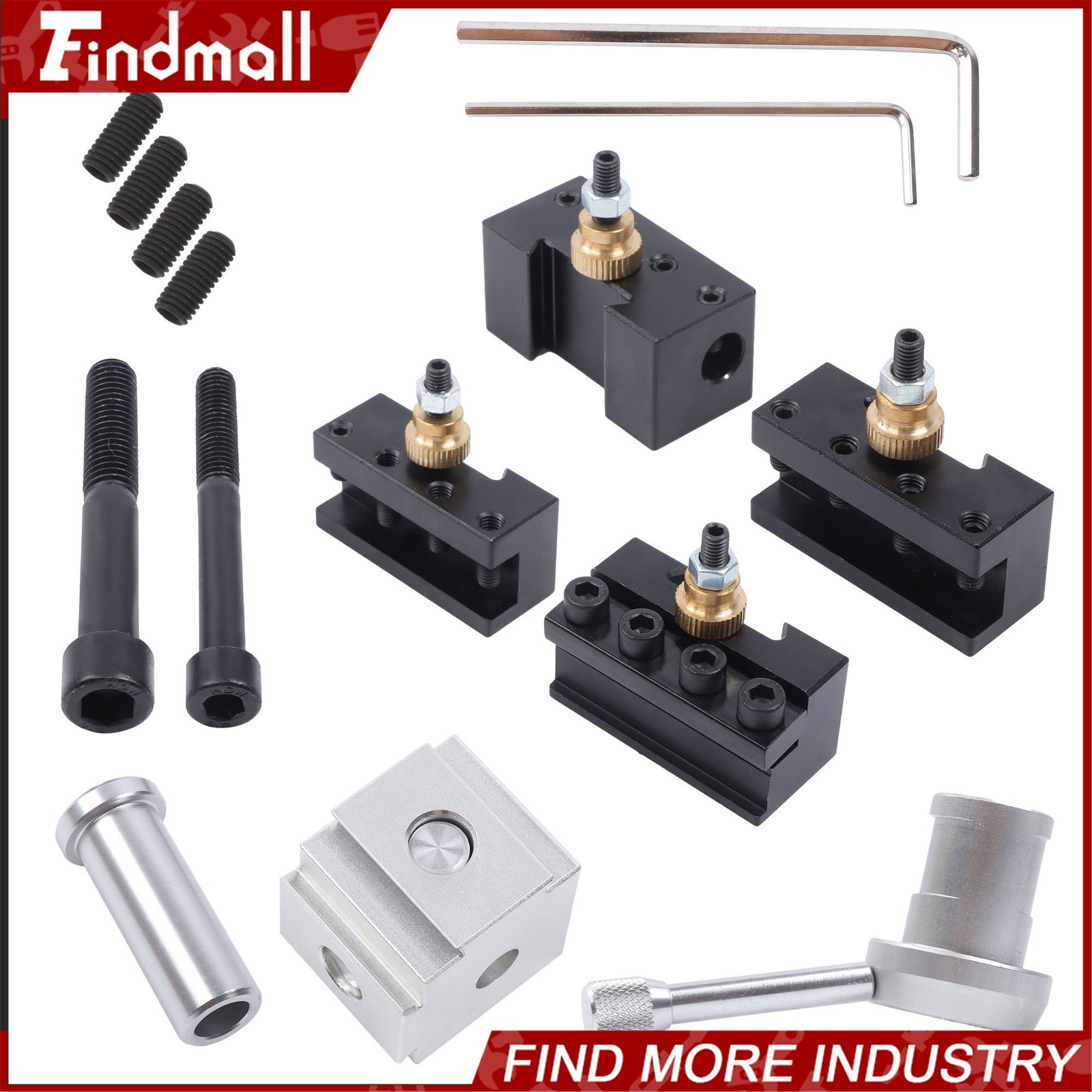 Findmall Mini Quick Change Tool Post Set Compatible with 7x10 to 7x14 Lathes
