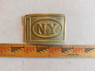 1880's NEW YORK STATE MILLS BELT BUCKLE NY Indian Wars Span AM Militia