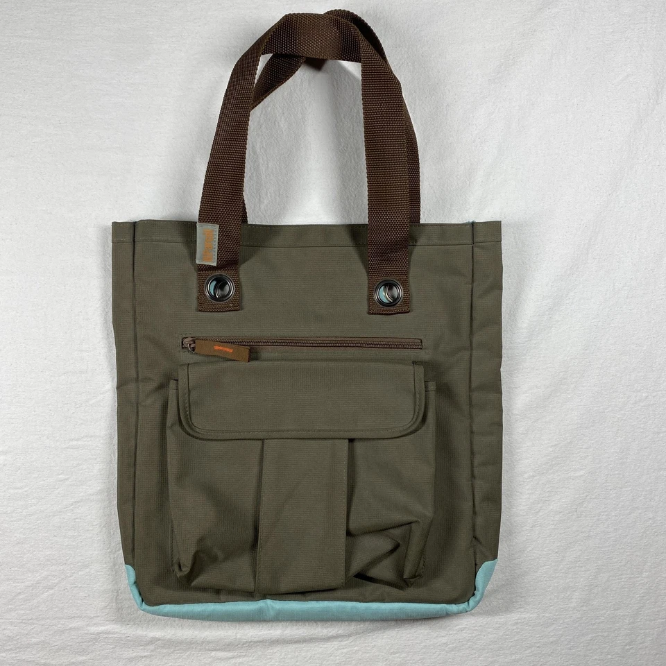 Пакет сумка с короткими ручками оливковый зеленый Aqua подкладка общего назначения холст плеча молнии карман MSG - Изображение 2 из 4