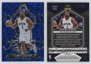 2023-24 Panini Mosaic Fast Break Blue Mosaic Prizm /85 Zion Williamson #32
