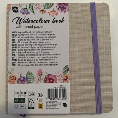 DLP Watercolor Sketch Book Square 5.5x5.5  Slightly Toned Paper 200 Gr 60 Pages