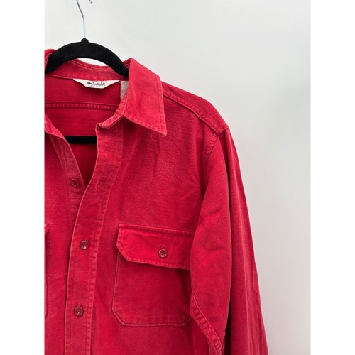 Vintage Woolrich Mens Shirt Red Button Down Long Sleeve Flannel USA Medium - Picture 4 of 5