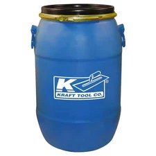 Kraft Tool Co. Mixing Barrel Locking Lid Convenient Handles Polyethylene 15 Gal.