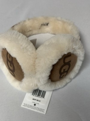 UGG Women s Classic Non-Tech Sheepskin Earmuffs Beige/Brown Logo MPN 18706