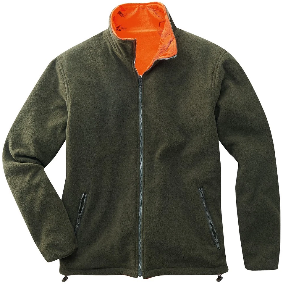 Elutex by Scheibler Wende-Fleecejacke Jagdjacke Winterjacke orange oliv Oefele - Bild 3 von 4