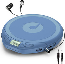 Portable CD Player with Earphones,Cd Discman for Car Home with Anti-Skip Shockpr
