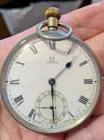 RARE VINTAGE ANTIQUE GunMetal Omega Pocket Watch. working .