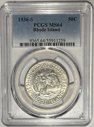 1936-S Rhode Island Commemorative Half Dollar — photo from the most recent tracked eBay sale