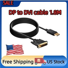 Displayport to DVI Converter Cable 1.8M DP to DVI Adapter Connection Display