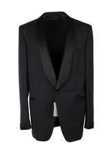 TOM FORD O'Connor Black Mohair Blend Tuxedo Suit Size 54 IT / 44R U.S. New Wi...
