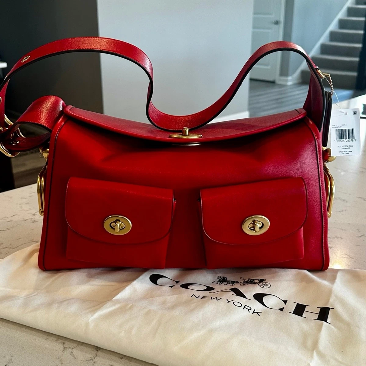 OLD COACH shoulder bag XL USA Red Bucket Coach Red Bags & Handbags 